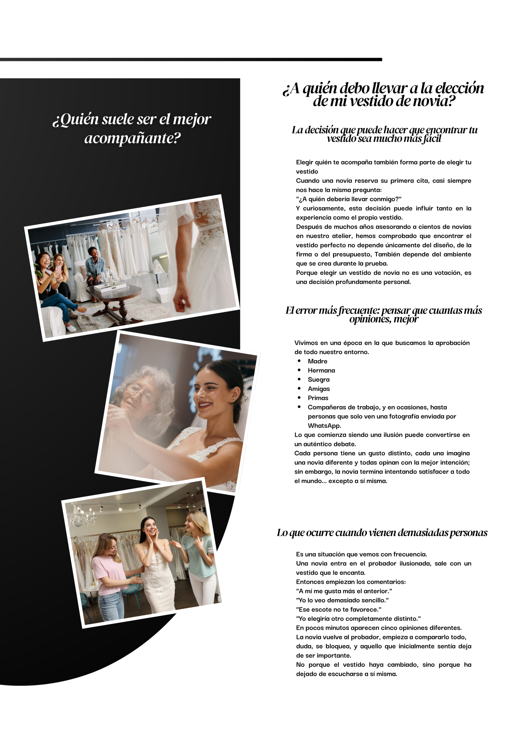 ¿A quién llevar a la prueba del vestido de novia? Guía de Alicia Martínez Huerta con consejos para elegir a las personas adecuadas y disfrutar de una experiencia inolvidable.
