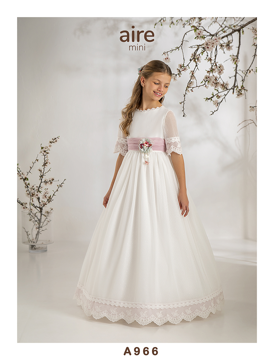 Vestido comunion niña Carmy modelo A966 Josefina Huerta zoom